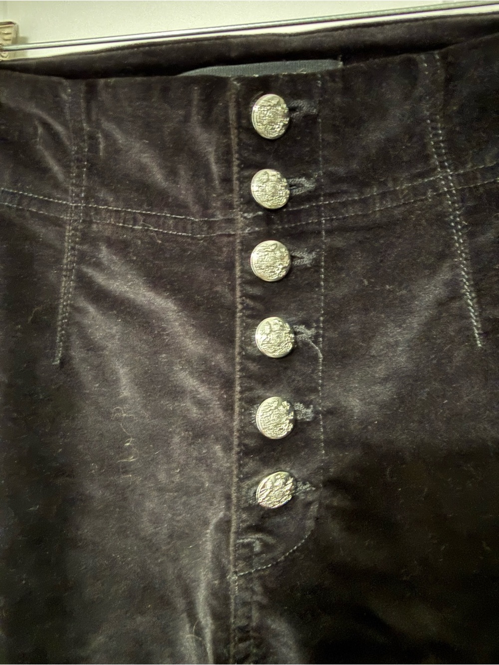Veronica Beard Debbie High-Rise Velvet Skinny pant Jeans in Black - Size 26 - Picture 7 of 8